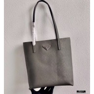 Prada Small Saffiano Leather Tote Bag 1BG342 Gray 2021