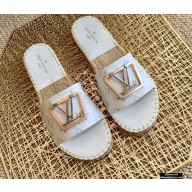 Louis Vuitton Monogram LV Square Espadrilles Slipper Sandals White 2021