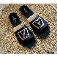 Louis Vuitton Monogram LV Square Espadrilles Slipper Sandals Black 2021