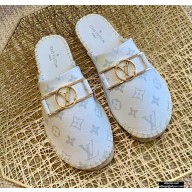 Louis Vuitton Monogram LV Dauphine Espadrilles Slippers White 2021