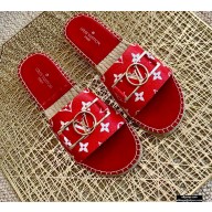 Louis Vuitton Monogram LV Dauphine Espadrilles Slipper Sandals Red 2021