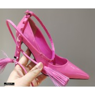Valentino Heel 8cm Rockstud Slingback Pumps with Removable Strap Patent Pink 2021