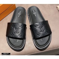 Louis Vuitton Monogram-embossed Slides Mules Black 2021
