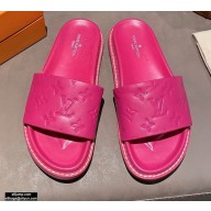 Louis Vuitton Monogram-embossed Slides Mules Fuchsia 2021
