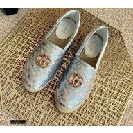 Gucci Sequins GG Matelassé Espadrilles Silver 2021