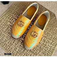 Gucci Sequins GG Matelassé Espadrilles Yellow 2021