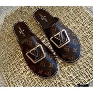Louis Vuitton Monogram LV Square Espadrilles Slippers Coffee 2021