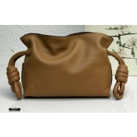 Loewe Mini Flamenco Clutch Bag in Nappa Calfskin Brown