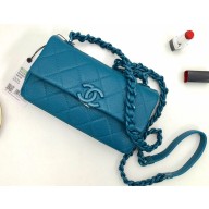 Chanel Grained Calfskin My Everything Small Flap Bag AS2302 Blue 2021