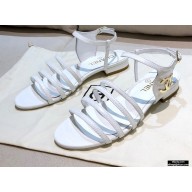Chanel Lambskin CC Logo Sandals G36958 White 2021