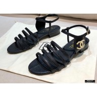 Chanel Lambskin CC Logo Sandals G36958 Black 2021