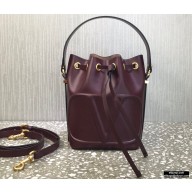 Valentino VLogo Walk Calfskin Bucket Bag Burgundy 2021