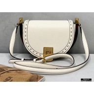 Fendi Leather Moonlight Shoulder Bag White 2021