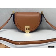 Fendi Leather Moonlight Shoulder Bag Brown 2021