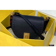Fendi Leather Moonlight Shoulder Bag Black 2021