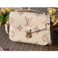 Louis Vuitton Monogram Empreinte Leather Pochette Métis Bag M45596 Cream/Bois de Rose Pink 2021