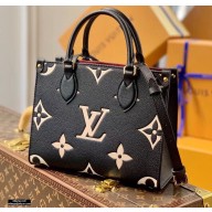 Louis Vuitton Bicolor Onthego PM Bag Monogram Empreinte Leather M45659 Black 2021