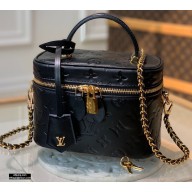 Louis Vuitton Lambskin Embossed Leather Monogram Nice Vanity PM Bag M57118 Black 2021