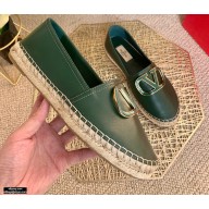 Valentino Calfskin VLogo Signature Espadrilles Dark Green 2021