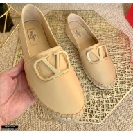 Valentino Calfskin VLogo Signature Espadrilles Nude 2021