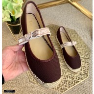 Dior J'adior Ribbon Espadrilles Burgundy 2021