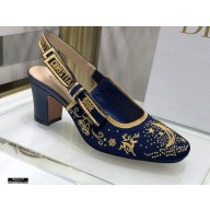 Dior Heel 7cm Moi Slingback Pumps Galaxy Embroidered 2021