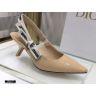 Dior Heel 6.5cm J'Adior Slingback Pumps Patent Calfskin Nude 2021