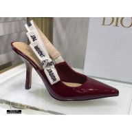 Dior Heel 9.5cm J'Adior Slingback Pumps Patent Calfskin Burgundy 2021