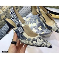 Dior Heel 6.5cm J'Adior Slingback Pumps Flamingo Embroidered 2021