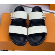Louis Vuitton Paseo Flat Comfort Mules White 2021