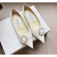 Jimmy Choo SARESA Flats White with Crystal Embellishment 2021