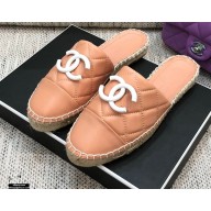 Chanel Resin CC Logo Espadrilles Mules Lobster Pink 2021