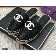 Chanel Resin CC Logo Espadrilles Mules Black 2021