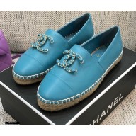 Chanel Chain CC Logo Espadrilles Blue 2021