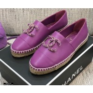Chanel Chain CC Logo Espadrilles Purple 2021
