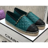 Chanel Chain CC Logo Espadrilles G36966 Green 2021