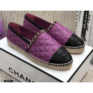 Chanel Chain CC Logo Espadrilles G36966 Purple 2021