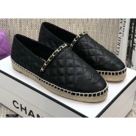 Chanel Chain CC Logo Espadrilles G36966 Black 2021