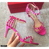 Valentino Heel 7.5cm/10cm Rockstud Sandals Fuchsia 2021