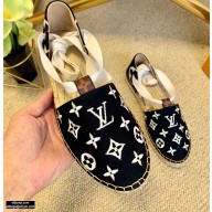 Louis Vuitton Monogram-embroidered Canvas Starboard Flat Espadrilles Black 2021