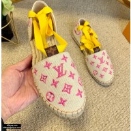 Louis Vuitton Monogram-embroidered Canvas Starboard Flat Espadrilles Pink 2021
