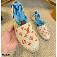 Louis Vuitton Monogram-embroidered Canvas Starboard Flat Espadrilles Orange 2021