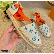 Louis Vuitton Monogram-embroidered Canvas Starboard Flat Espadrilles Blue 2021