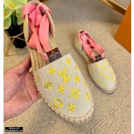 Louis Vuitton Monogram-embroidered Canvas Starboard Flat Espadrilles Yellow 2021