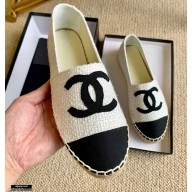 Chanel Tweed CC Logo Espadrilles G29762 White/Black 2021