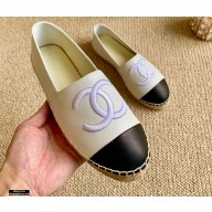 Chanel Leather CC Logo Espadrilles G29762 White 2021