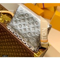 Louis Vuitton Monogram-embossed Lambskin Coussin PM Bag M57913 Silver 2021