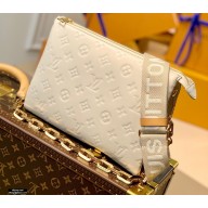 Louis Vuitton Monogram-embossed Lambskin Coussin PM Bag M57793 Cream 2021