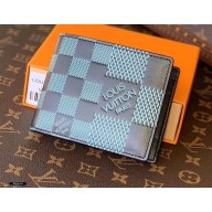 Louis Vuitton Damier Infini 3D Leather Multiple Wallet N60440 Green 2021