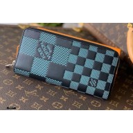 Louis Vuitton Damier Infini 3D Leather Zippy Wallet Vertical N60442 Green 2021